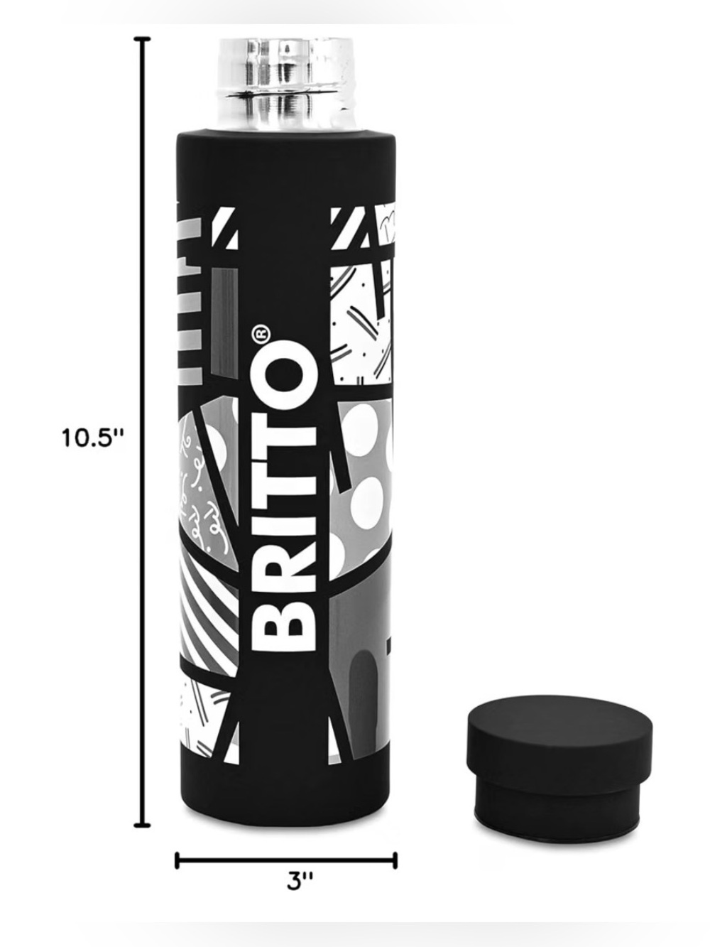 BRITTO Black & White Graphic Insulated 25oz Water Bottle - Picture 7 of 7